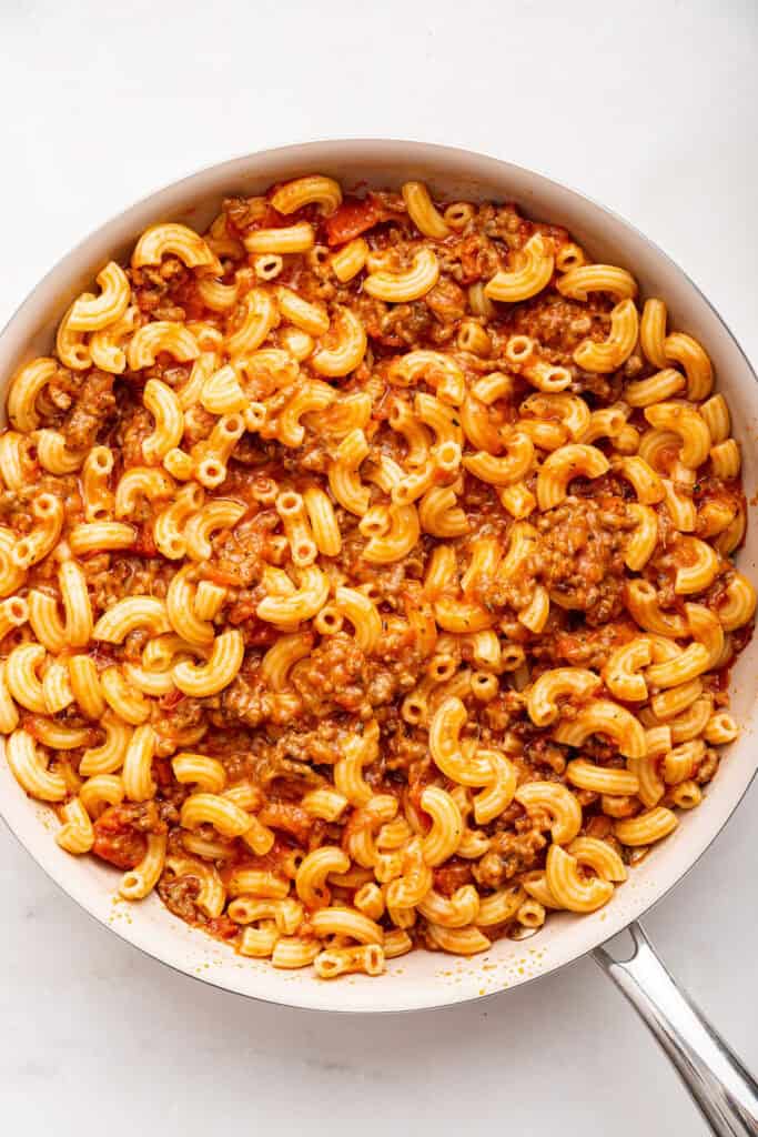 Beefaroni in skillet