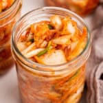 Jar of homemade kimchi