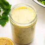 Jar of homemade Italian dressing