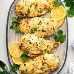 Italian Dressing Chicken on a serving platter.