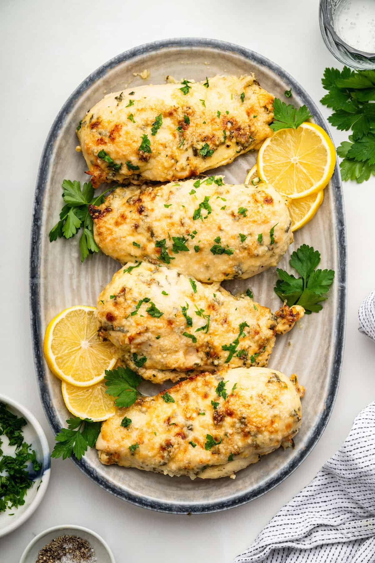 Italian Dressing Chicken on a serving platter.